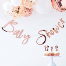 Girlande Baby Shower roségold