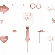 Photobooth Props Hochzeit roségold