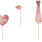 Photobooth Props Hochzeit roségold