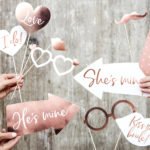 Photobooth Props Hochzeit roségold