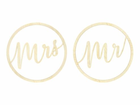 Mr and Mrs Schriftzug Holz