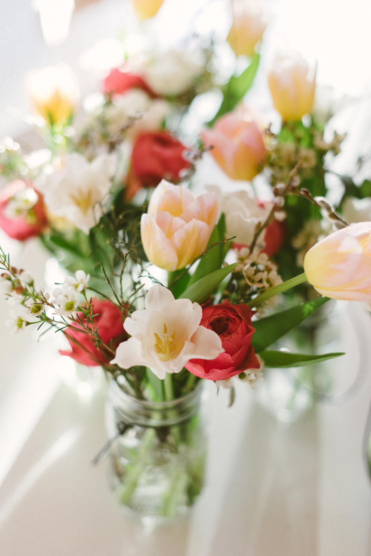 Tulpenstrauß für die Tischdeko