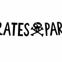 Girlande Piratenparty schwarz, 2 Meter