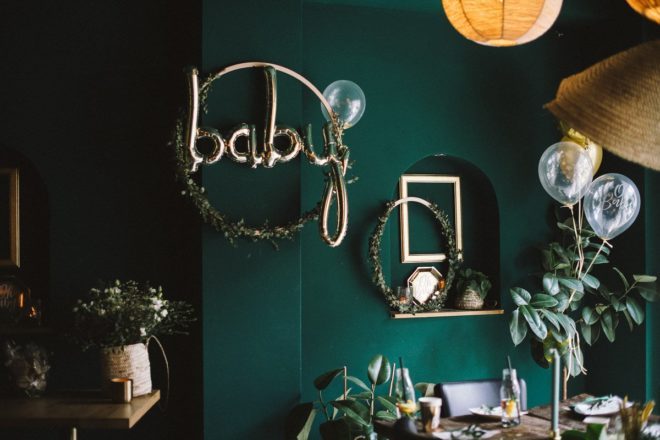 Babyparty im cooles Greenery Style