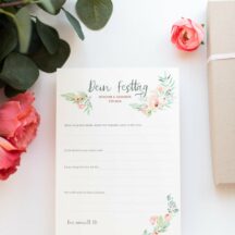 Gästebuchkarten dein Festtag floral