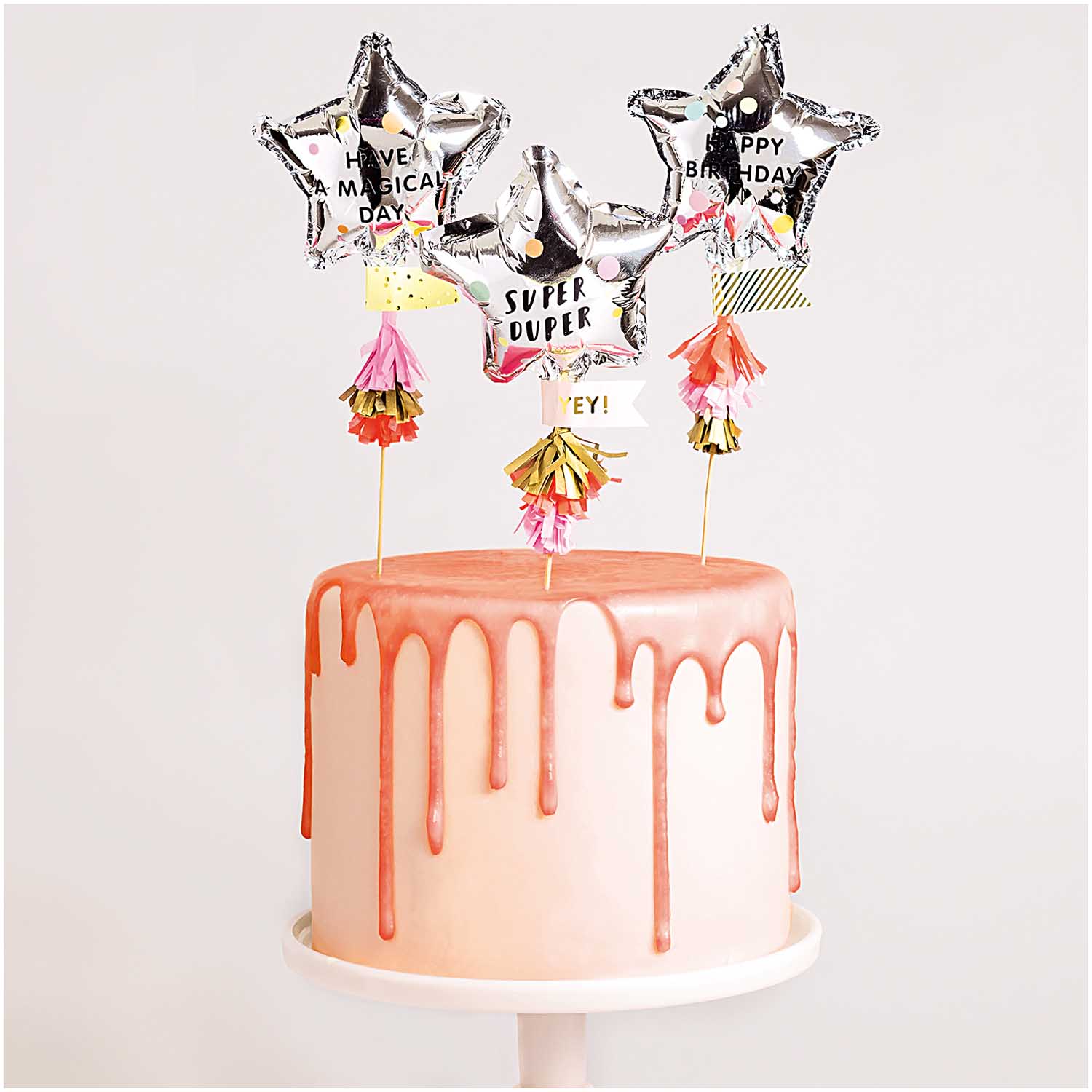 Mini Caketopper Folienballons Happy Birthday