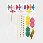 Mini Cake Topper Girlande Happy Birthday multicolor