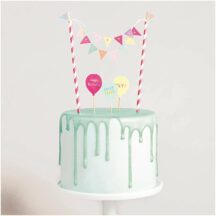 Mini Cake Topper Girlande Happy Birthday pastell