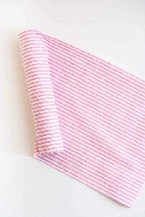 Tischlaeufer rosa-weiß gestreift