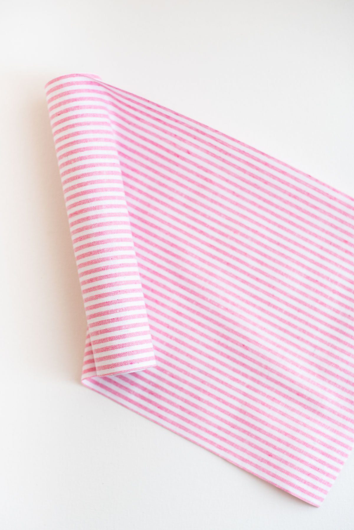 Tischläufer Leinen rosa-weiß gestreift