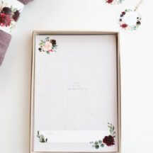 Gaestebuchkarte Gaestebuch Hochzeit Boho Foto Burgundy