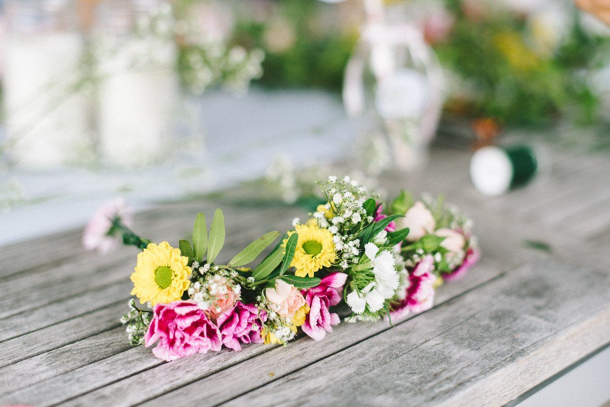 Blumenkranz binden bei der Midsommer Party