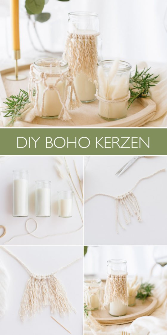 DIY Boho: Kerzen auf dem Tisch