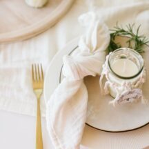 Musselin Servietten creme weiss Fraeulein K sagt ja