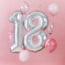 Folienballon Set 18. Geburtstag irisierend 01