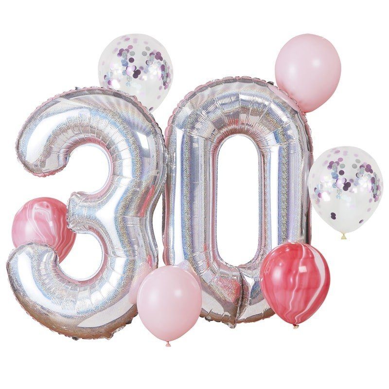 Folienballon Set 30 Geburtstag Irisierend Fraulein K Sagt Ja Partyshop