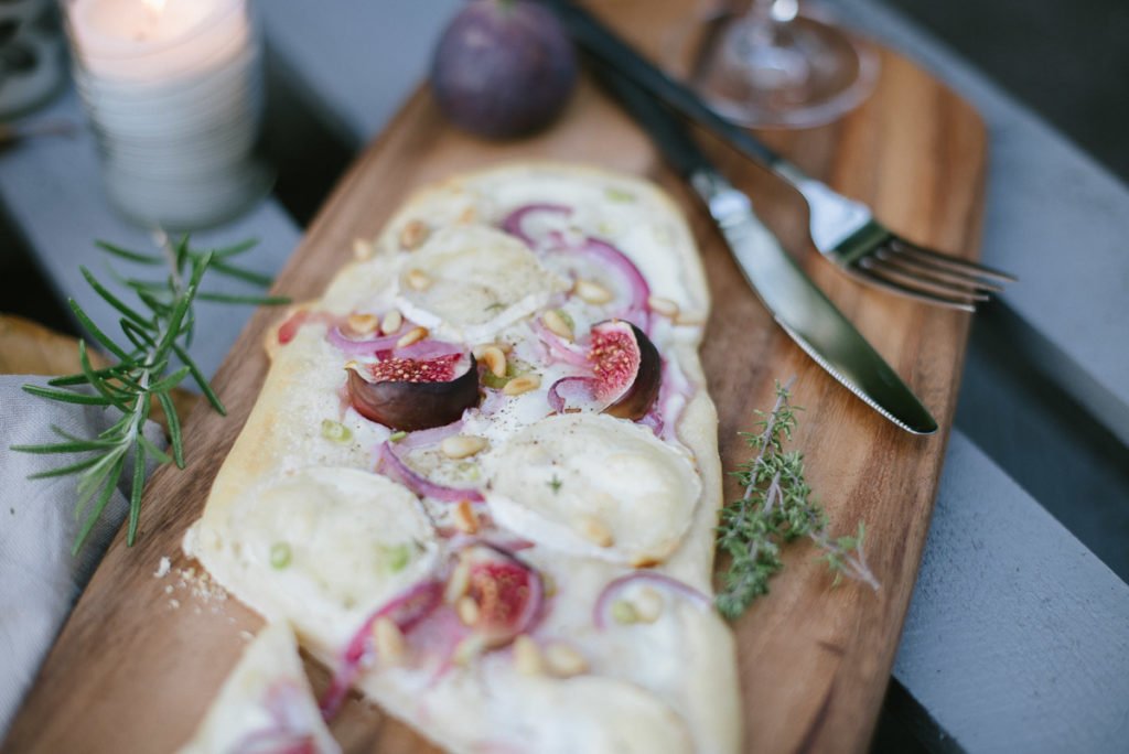 Flammkuchen Kuerbis Ziegenkaese