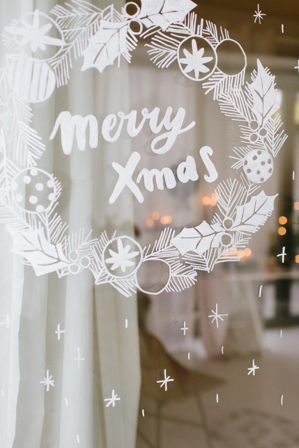 DIY: Weihnachtliches Fensterbild mit Kreidestiften - Fräulein K. Sagt Ja