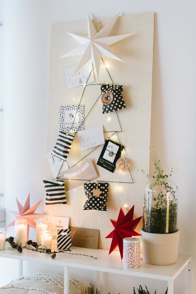 DIY: Minimalistisch weihnachtlicher Faden-Tannenbaum