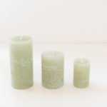 Stumpenkerze Rustikal Olive