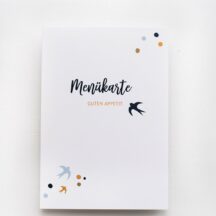 Menuekarte Bluebird Kommunion