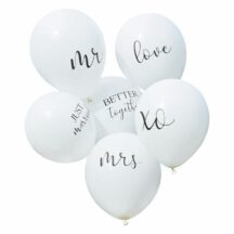 6 weiße Luftballons white wedding