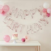 Happy Birthday Ballon Set durchsichtig mit Konfetti