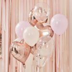 Luftballonbuendel peach rosa