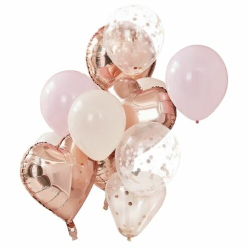 Luftballonbuendel peach rosa