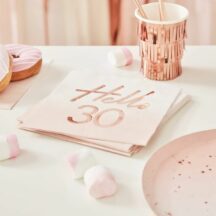 Papierserviette hello 30 rosegold