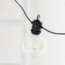 Lichterkette schwarz mit großen LED Gluehbirnen