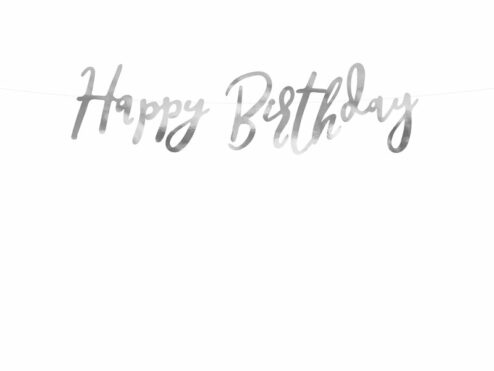 Girlande Happy Birthday Silber