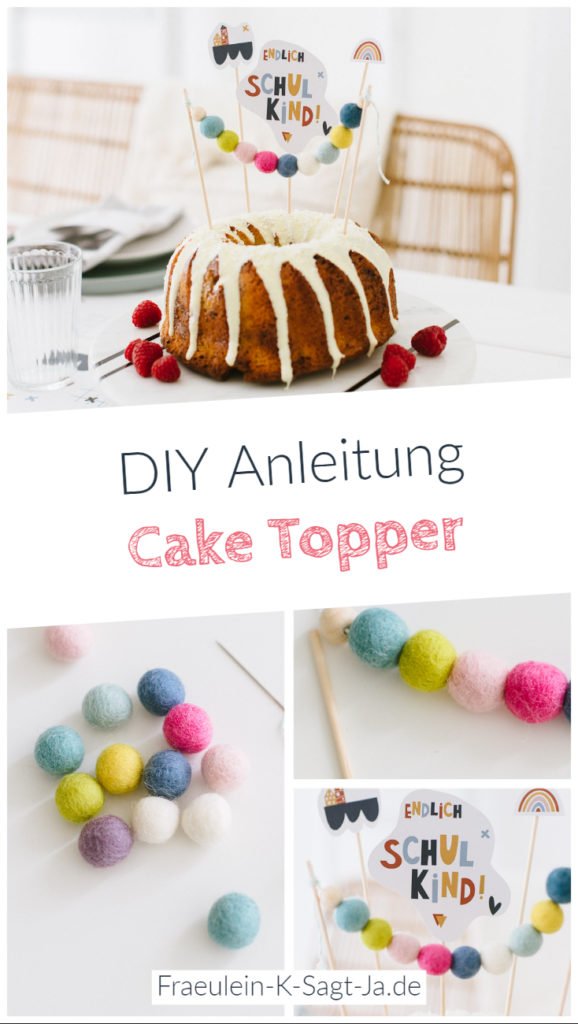 DIY Cake Topper aus Filzperlen