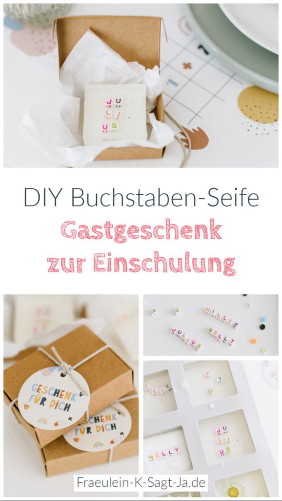 DIY Buchstaben-Seife: Gastgeschenk zur Einschulung