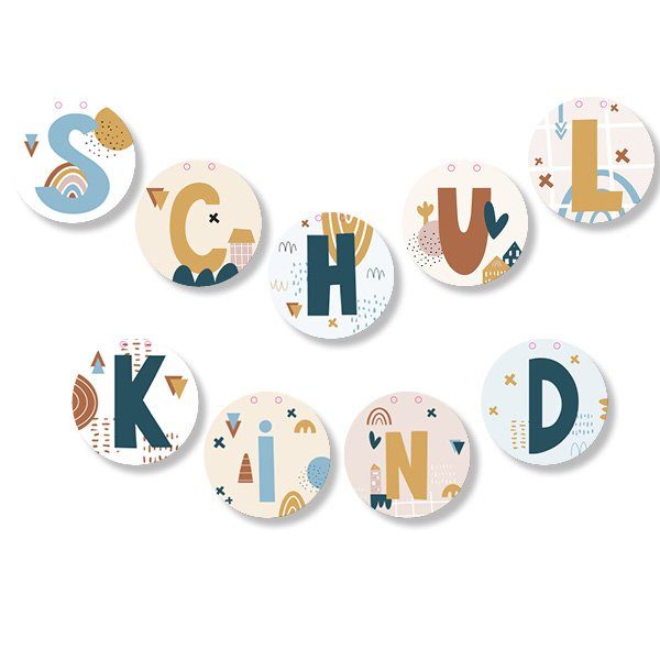 Girlande Schulkind ‘Bunte Buchstaben’