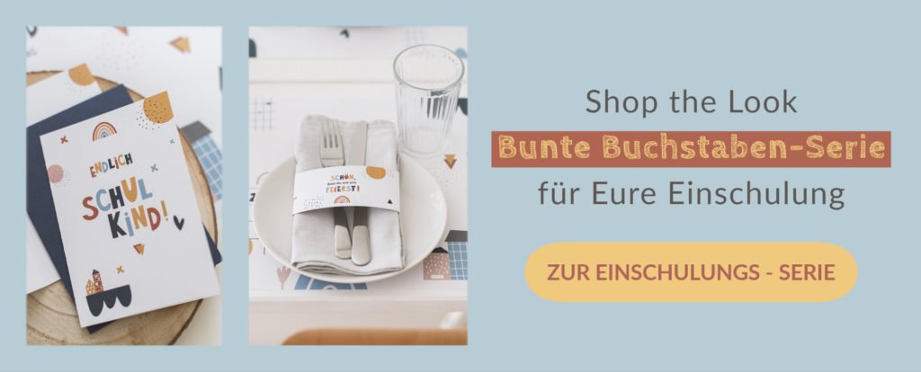 Shop the Look Einschulung Bunte Buchstaben