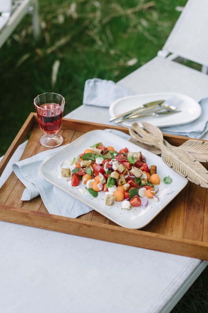 Rezept Brotsalat mit Tomaten und Melone