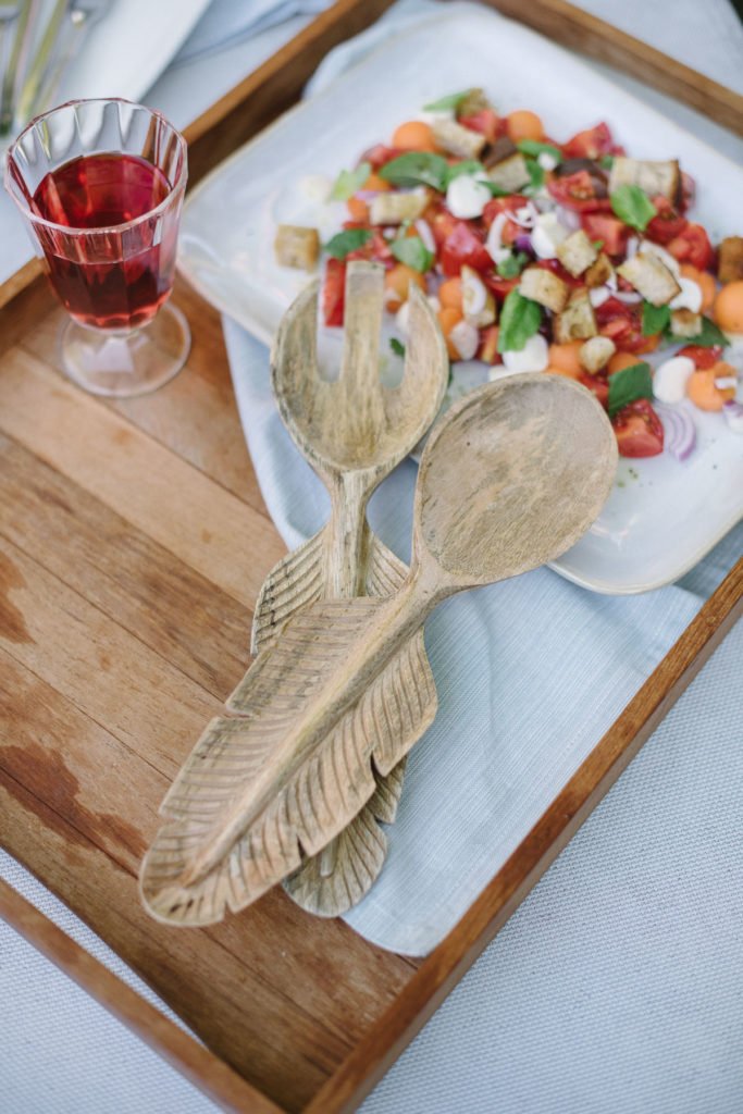 Rezept Brotsalat mit Tomaten und Melone