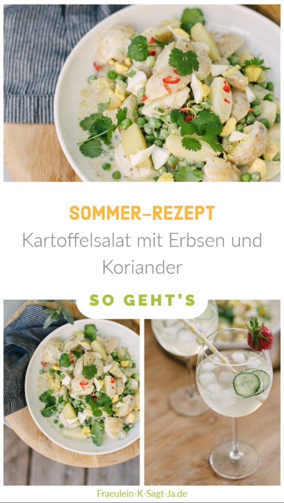 Rezept: Außergewöhnlicher Kartoffelsalat mit Erbsen und Koriander