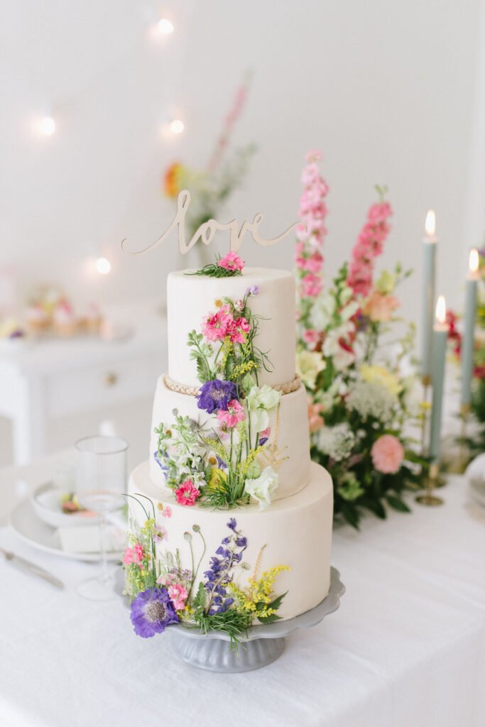 Hochzeitsdekoration mit Blumen Elegant Flowers Hochzeitstorte