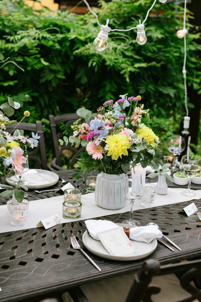 Tischdeko Gartenparty zum 40. Geburtstag