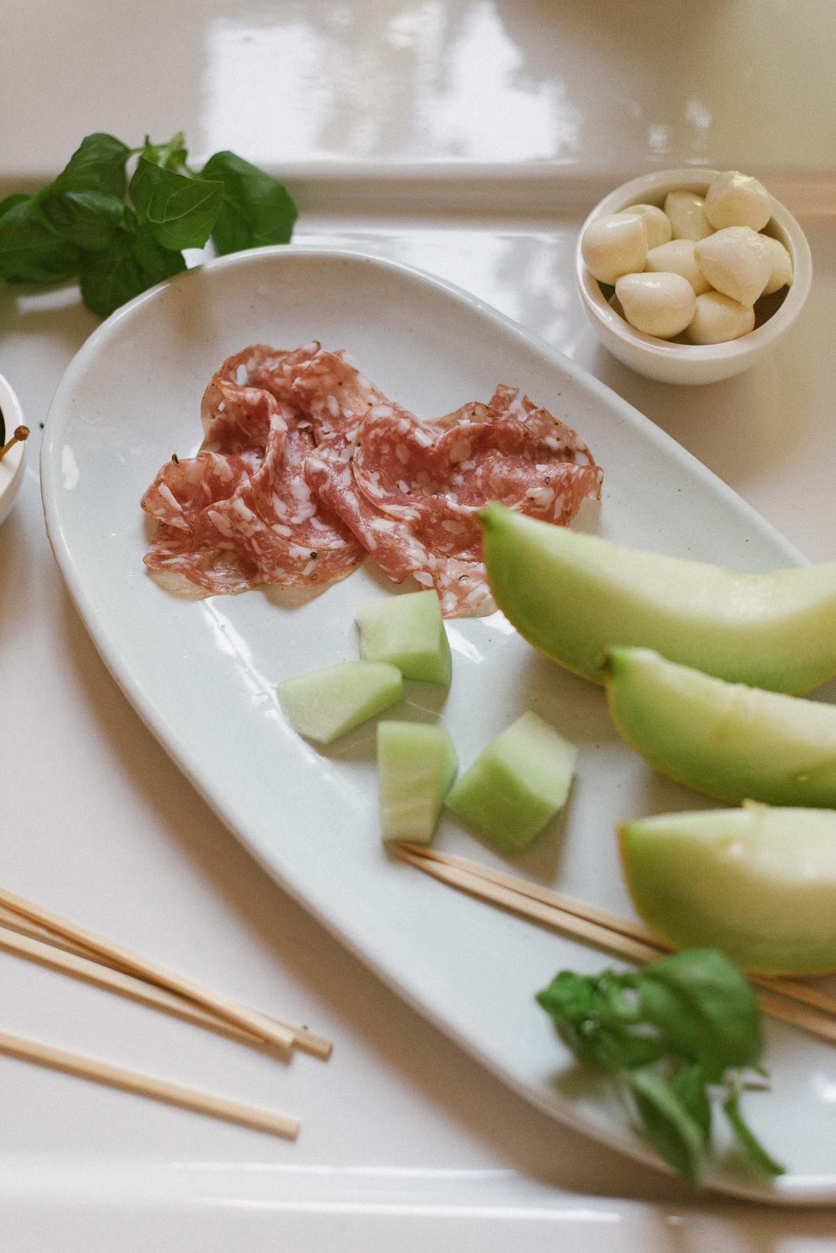 Melonenspieße mit würziger Fenchelsalami - Fräulein K. Sagt Ja