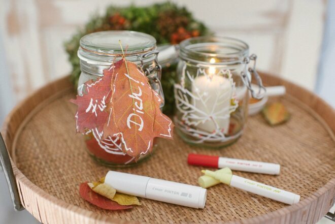 DIY: Herbstliches Windlicht mit PILOT PINTOR Kreativmarker