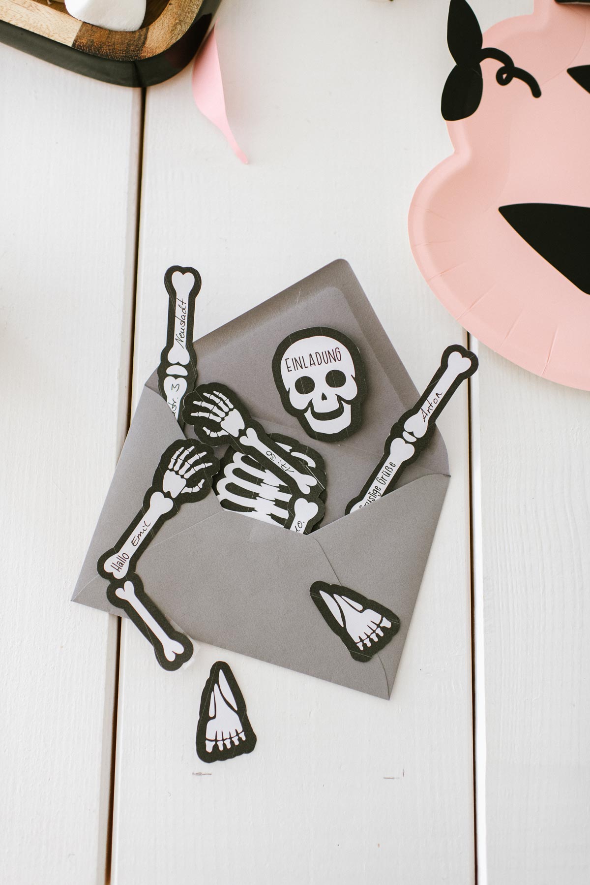 Einladung Halloween Skelett zum selbst ausdrucken [Digital]