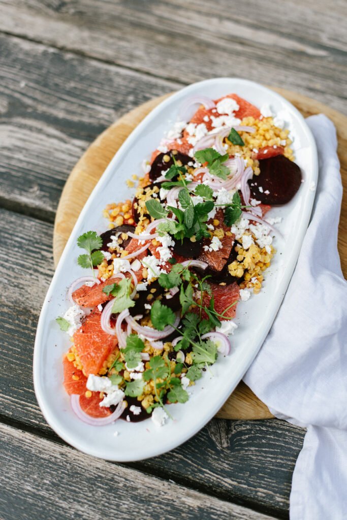 Herbstliches Rezept Rote Beete Salat mit Linsen