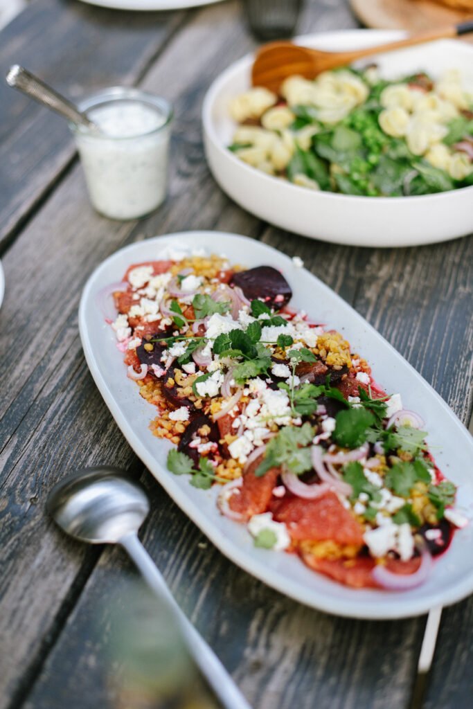 Herbstliches Rezept Rote Beete Salat mit Linsen