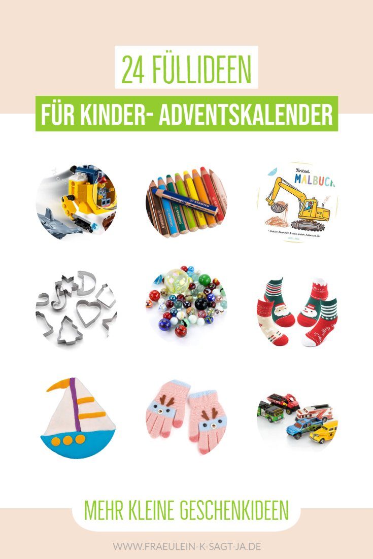 24 Füllideen für Kinder- Adventskalender - einfache Ideen für jedes Türchen im Advent um euren Adventskalender für Kinder zu füllen.