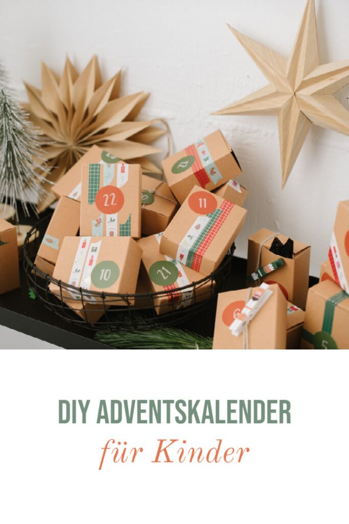 DIY Adventskalender für Kinder basteln, Geschenke kindgerecht verpacken und aufhängen. Die Advent Vorfreude auf Weihnachten steigt.