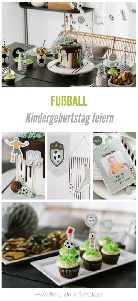 Kindergeburtstag feiern als Fußballparty - Unsere Fußball Geburtstagsparty Box mit Einladungen, Deko-Elementen, Spiel- und Bastelideen.