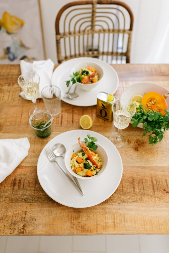 Fingerfood für Zwei: Risotto mit Kürbis und warmer Bumbardino reichen wir zur Silvesterparty im engsten Kreis - Rezepte für Silvester 2020